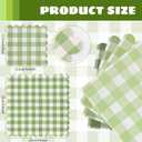 Green Gingham Napkins Disposable Cocktail: 80PCS Checkered Square Paper 9.8x9.8 Inch For Table Decorations & Dinner Party