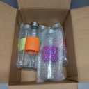 Zukro 18 oz Glass Water Bottles with Lids, 6 Pack Leak Proof Juice Bottles With Stainless Steel Cap for Juicing, Smoothie, Homemade Beverages Container, Reusable Drinking Jar with Grip Band, BPA Free