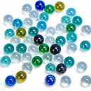 POPLAY 50 PCS Beautiful Player Marbles Bulk for Marble Games,Multiple Colors(1 Whistle for Free)