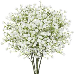 N&T NIETING 12Pcs Babys Breath Artificial Flowers,Real Touch Fake White Flowers Faux Flowers Bouquets for Vase Home Office Wedding Spring Winter Indoor Outdoor Centerpiece Table Decorations