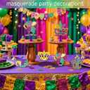 Youyole 6 Pieces Mardi Gras Wooden Table Decorations Carnival Glitter Wood Tiered Tray Decor Rustic Mardi Gras Decorations for Office Desk Farmhouse Home Kitchen Tray Decor Shelves Table Centerpiece
