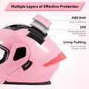 Adult Modular Motorcycle Helmets, DOT Approved Flip up Dual Visor Full Face Helmet for Men Women Moto ATV UTV Snowmobile ADV Four Wheeler Street Bike with Gloves & Mask, Medium