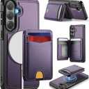 for Samsung Galaxy S26 Case Wallet Compatible with Magsafe, RFID Blocking Magnetic Card Holder 2 in 1 Detachable Kickstand Shockproof Phone Case for Galaxy S26 6.3" Purple