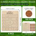 2 x Soulchen 4 Sets Soccer Bingo Game Wooden Soccer Themed Bingo Cards Ball Tic-tac-Toe Board Game Sport Theme Party Games for Family Night Birthday Party Favors Supplies