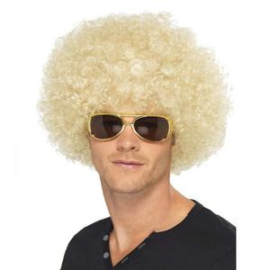 Jumbo Disco Afro Wig Fluffy Synthetic 70s Hippie Costume Wig for Men,Blonde