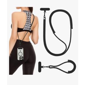 VVAAGG Cell Phone Lanyard for iPhone: Crossbody Phone Strap and Wrist Strap Most iPhone and Android Smartphones Black