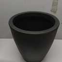 Elly Dcor 12 inch Planter for Garden with Drainage, Large Round, Lightweight & Extremely Durable, Deck Indoor/Outdoor Plastic Pot, 12"x12"x7", Black