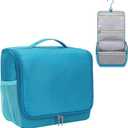 Relavel Toiletry Bag for Men, Hanging Travel Makeup Bag for Women, Waterproof Large Cosmetic Organizer Multiple Compartments for Accessories, Full Sized Toiletries, Dopp Kit Shaving Bag (Blue, Medium)