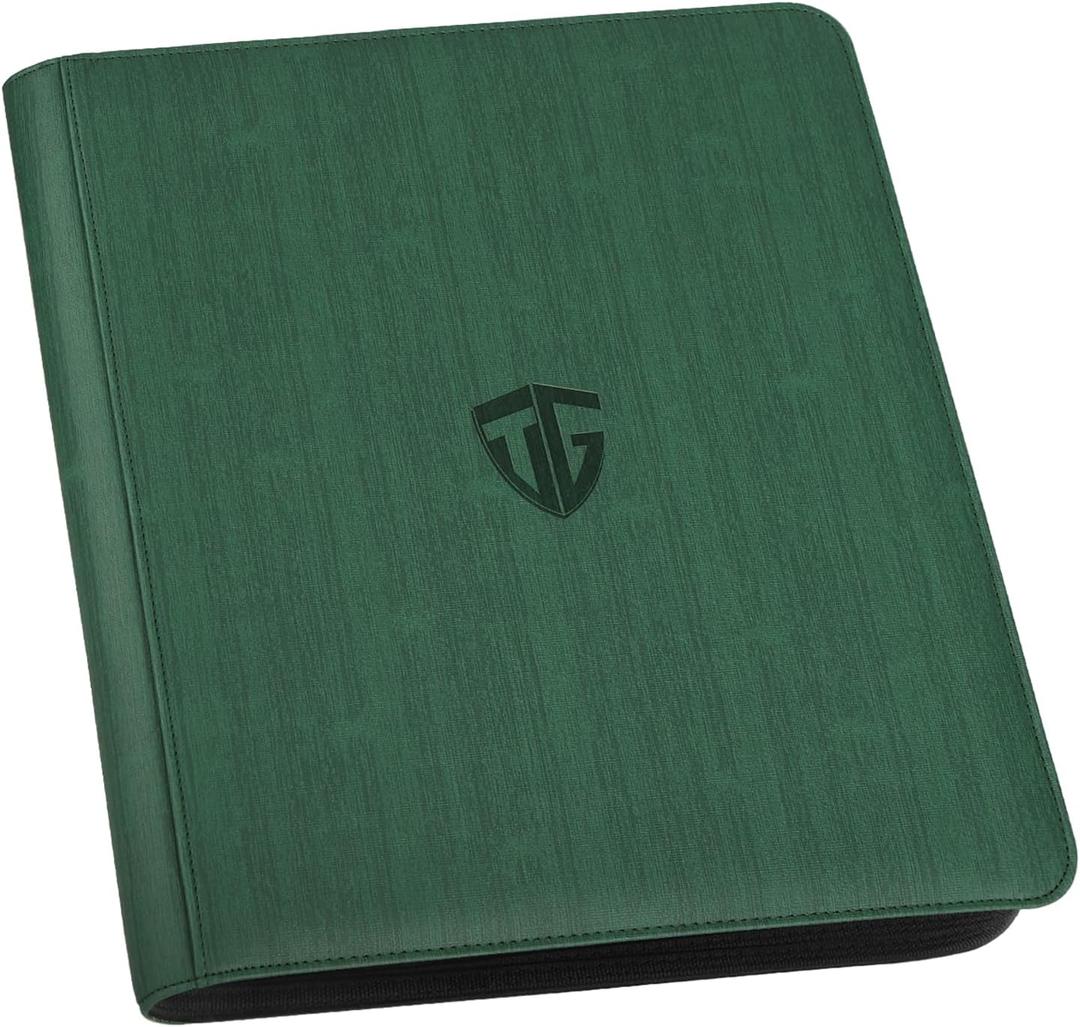 Toploader Binder,Holds 216 Toploaders,9 Pocket Top Loader Binder with Sleeves for 3"x4" Rigid Toploaders Hard Cases,Top loader Binders for TCG, MTG Card Binder, Trading Cards Binder (Dark Green)