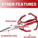 Kitchen Scissors all Purpose - Stainless Steel Kitchen Shear, Sharp Silver Meat Scissors Dishwasher Safe, Heavy Duty Poultry Shears, Japanese Cooking Scissor for Food, Chicken Bones, and Turkey