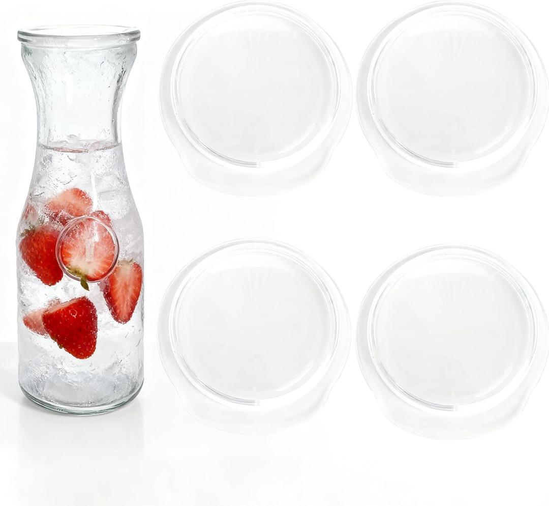 Replacement Lid Only Compatible with NETANY 1 Liter 35oz Round Glass-Carafe with a inner diameter of 2.7'', Only lid (4 Pack)