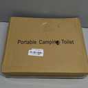 Portable Camping Toilet with PU Cushion, Folding Porta Potty for Adults with Lid and Toilet Paper Holder, Waterproof Camping Toilet with Lid for Camping, Hiking, RV Travel, Road Trips