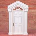 Ruining 1:12 Scale Wooden Dollhouse Door, Miniature Dollhouse Furniture, White, for Dollhouse Decoration