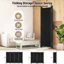 Room Divider 6FT Tall Folding Privacy Partition Screen, 88'' W Portable Wall Divider for Room Separation, Freestanding 4 Panel Room Divider Panel Privacy Screen for Dorm Studio Office, Black