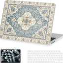 AKIT Compatible with MacBook Air 13 inch Case M5 2026 2025-2022 M4 M3 M2 A3449 A3240 A3113 A2681, Pattern Hard Shell Laptop Case+Screen Protector+Keyboard Cover for MacBook Air 13.6 inch, EuropBlue