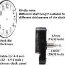 TIKROUND Youngtown High Torque Long Shaft Clock Movement Mechanism with 12 Inch Long Spade Hands