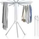 Tripod Clothes Drying Rack Portable Foldable, Space Saving Clothes Drying Rack with 16 Extendable Aluminum Rods, Collapsible Drying Rack Aluminum for Laundry Room,Balcony,Camping and Travel