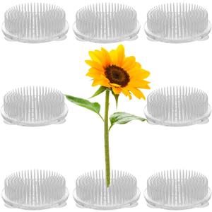 HOZEON 8PCS 2.75 Inch Clear Plastic Flower Frog Pin Holder, Round Floral Frogs with Suction Cup for Flower Arrangement, Wedding Decor