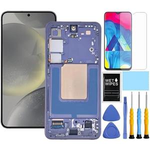 【Only for US Version】 AMOLED for Samsung Galaxy S24 5G Screen Replacement with Frame for Samsung S24 SM-S921u S921a S921w LCD Display digitizer Touch Screen Assembly with Tools Purple
