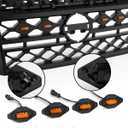 Seven Sparta LED Grill Lights Compatible with 2022-2024 Nissan Frontier S SV PRO-X PRO-4X SL Long Bed SV Hardbody Edition OEM Grille, Nissan Frontier Accessories (Amber Shell with Amber Lights)