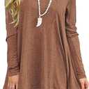 Women Crew Neck Lace Splicing Swing Dress Fall Winter Long Sleeve Tunic Top (S)