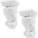 Antrader Self-Adhesive Plastic Corbels Decorative,2Pcs Corbels for Shelves Doorway Countertops,White (126x95x218mm)