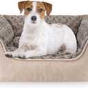 JOEJOY Rectangle Dog Bed for Large Medium Small Dogs Machine Washable Sleeping Dog Sofa Bed Non-Slip Bottom Breathable Soft Puppy Bed Durable Orthopedic Calming Pet Cuddler, Multiple Size, Beige (M(25"x 21"x 8"))