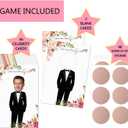 MORDUN Floral Bridal Shower Games - Who Has The Groom Scratch Off Celebrity Cards Tickets for 48 Guests - Funny Bachelorette Party Games Ideas - Rose Gold White