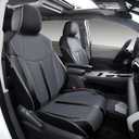 Custom Fit Sienna Seat Covers for 2021-2026 Toyota Sienna 7-Seat XLE XSE Woodland Limited Platinum [Ottoman Not Covered], Waterproof Faux Leather Full Set Airbag Compatible (Black+Grey)