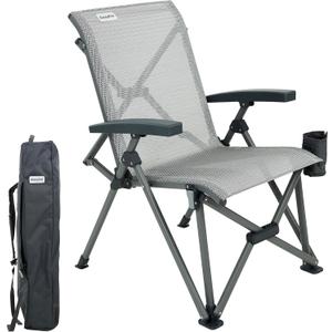 SUNNYFEEL Folding Camping Chair Heavy Duty Ergonomic Chairs Support 500lbs with Adjustable Breathable High Back Support and Cup Holder, Aluminum Frame for Fishing, Camp, Beach, Lawn, RV, Patio