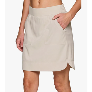 RBX Active Longer Length Skort for Women, Quick Drying Woven Pickleball Golf Skort with Pockets for Tennis, Hiking, Running, Sand, M