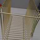Bent Wire Hanging File Basket 9.2 x 12.4 x 6.1 Inch, Gold Metal Organizer with Handle – Wall Mountable or Freestanding Desk File Holder for Letter Size Hanging Files