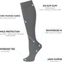 Compression Socks for Women & Men 15-20mmHg Knee High Support Socks for Running Athletic Travel (Small-Medium, Gray (3 Pairs))