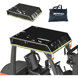 Santiano Forklift Cover fo Sun Protection - 0.5mm Black Transparent PVC,90% UV Protection ,Waterproof, Forklifts Roof Cover ,| 47"W x 45"L | Fits 6000lb Forklift (Weatherproof, High Visibility Design)