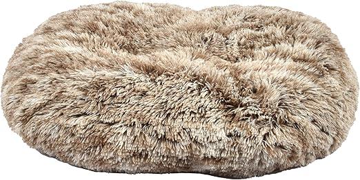 Poilu Extra Soft Plush Dog Cushion, Non-Slip Donut for Dogs and Cats Medium Size, Machine Washable, Beige, 73 x 58 x 20 cm