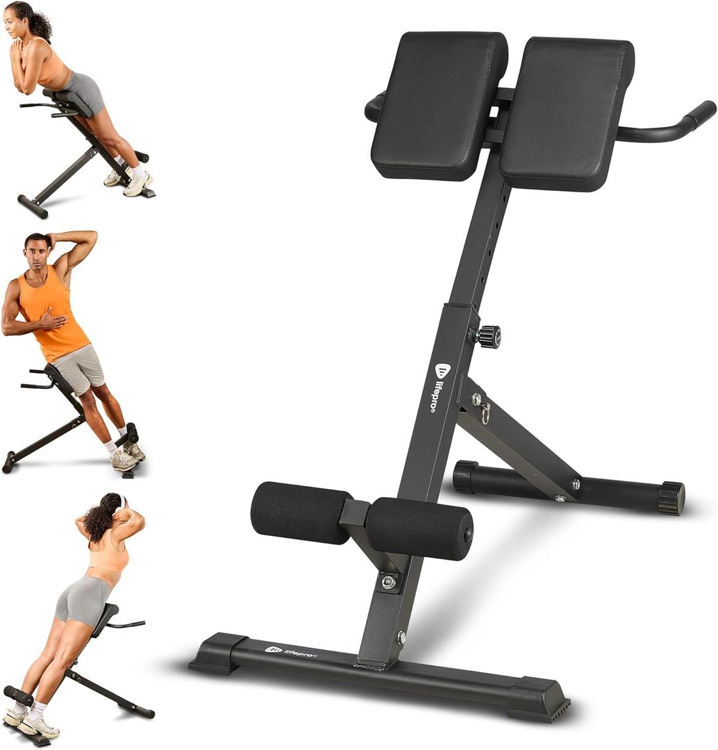 Lifepro SculptTrainer Roman Chair  Hyperextension Bench for Strength Training  Adjustable Back Extension Machine, Ab Bench & Foldable Sit-Up Bench for Athletes, Core Work & Home Gym Workouts (SculptTrainer Lite  Black) Lifepro SculptTrainer Roman Chair  Hyperextension Bench for Strength Training  Adjustable Back Extension Machine, Ab Bench & Foldable Sit-Up Bench for Athletes, Core Work & Home Gym Workouts (SculptTrainer Lite  Black)
