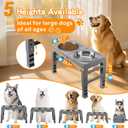 Elevated Dog Bowls for Large Dogs 5 Adjustable Heights 7.5"-15.4", 2 X-Large 10 Stainless Steel Bowls, Heavy Duty Raised Dog Bowl Stand Foldable Pet Feeder for Dogs Shoulder Height Over 15, Grey