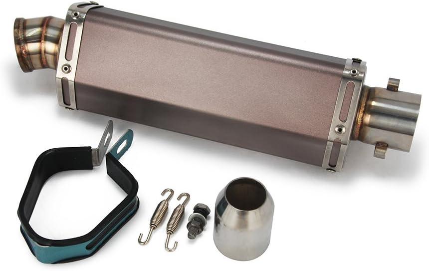 Universal 1.5-2" Inlet Hexagon Exhaust Muffler Pipe Slip On Scooter Motorcycle ATV Dirt Street Bike