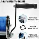 Boat Trailer Winch 1600LBS with 26ft Strap, 4:1 Gear Ratio Hand Crank Winch, 2-Way Ratchet Heavy Duty Steel Winch for Boat, Jet Ski, ATV, Trailer