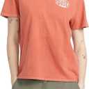 Volcom Women's Lock It Up Short Sleeve Tee – Crew Neck T-Shirt with Striped Neck Taping, X-Large, Rust