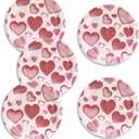50Pcs Valentines Day Plates Party Supplies - Red Heart and Love Dessert Paper Plates for Anniversar, Wedding, Valentine's Day Party Decorations