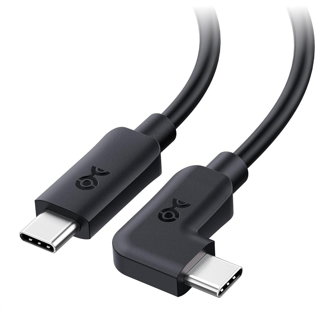 Cable Matters 20Gbps Right Angle USB C Cable - 6ft, Supports Up to [8K@30Hz / 4K@120Hz Video, 240W Charging, 20Gbps Data Transfer] 90 Degree USB C Cable, Right-Angle USBC to USBC Cord