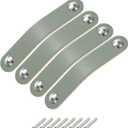 uxcell 4 Packs Leather Drawer Pulls, Double Hole Leather Drawer Knobs Furniture Dresser Handles Pulls with Screws for Dressers Drawers Closet Cupboard, Blue/Silver(Hole Spacing:96mm)