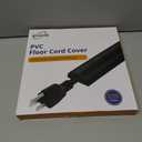 12ft Cord Cover Floor for Extension Cords, Self-Adhesive Floor Cable Cover to Protect Cables & Prevent Tripping, PVC Cord Hider Protector, Internal Wire Management Channel Diameter: 0.39", Black (W1'' x L12')