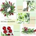 6 Pieces 9" Mini Christmas Wreaths for Kitchen Cabinet Small Christmas Candle Rings Eucalyptus Wreath Pillar Candle Rings Table Centerpieces Hanging Garlands for Front Door Window Decor (Red Berry)