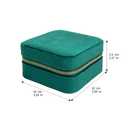 Velvet Jewelry Box Travel Jewelry Organizer with Mirror Soft Plush Case for Necklaces, Earrings, Bracelets & Rings Gift for Women, Girlfriend, Mom or Best Friend (Premium Velvet - Emerald green)