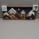 24x10 Wooden Wall Decor Mountain With Metal Hooks