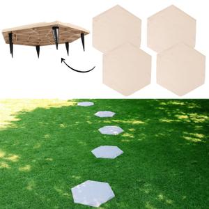 4Pcs Large Stepping Stones Outdoor Garden Walkway, Durable Plastic Pavers for Patio, Pathway, and Landscaping, Weatherproof Stepping Stones with Ground Stakes for Easy Installation
