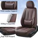 Coverado Seat Covers, Car Seat Covers Front Seats, Car Seat Cover, Car Seat Protector Waterproof, Car Seat Cushion Nappa Leather, Brwon Seat Covers Carseat Cover Universal Fit for Most Cars