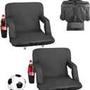 Stadium Seat, 6 Adjustable Angle Wide Bleacher Chair, 2.9'' Cushion Padded Stadium Seat with Armrest and Back Support, Stadiums Chair with Hook Cupholder for Picnics, Beach Sports Size: 23 inch